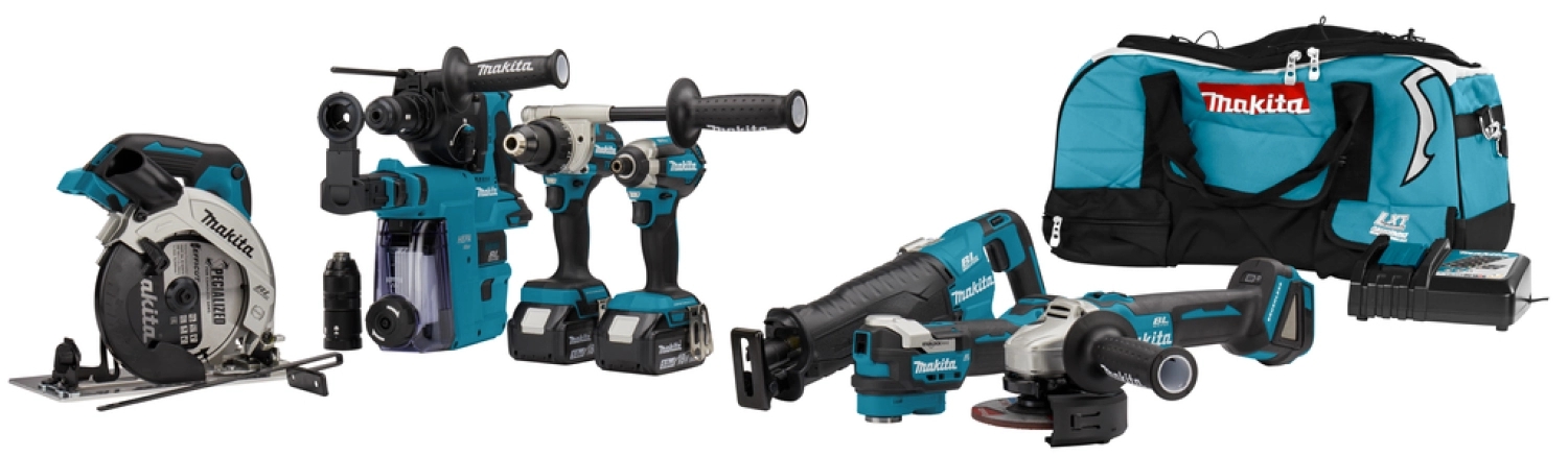 Makita DLX7020TX1 18V Li-ion accu 7-delige combiset (2x 5.0Ah accu) in tas