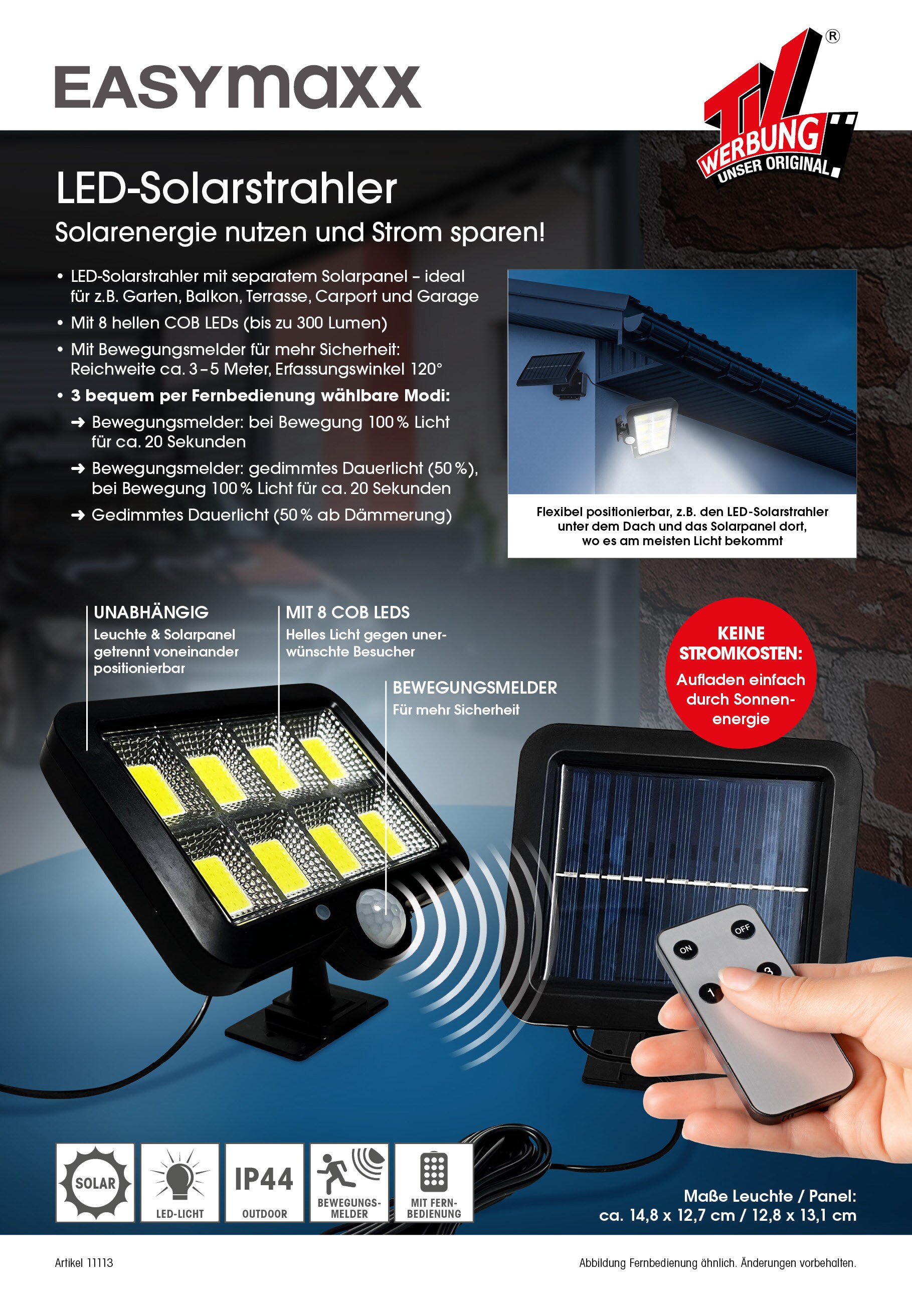 EASYmaxx Solar-Strahler 3,7V schwarz