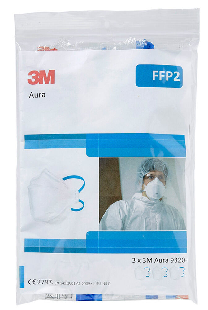 3M 9320  FF - P2 stofmasker - 3 stuks - Wit - 1 maat