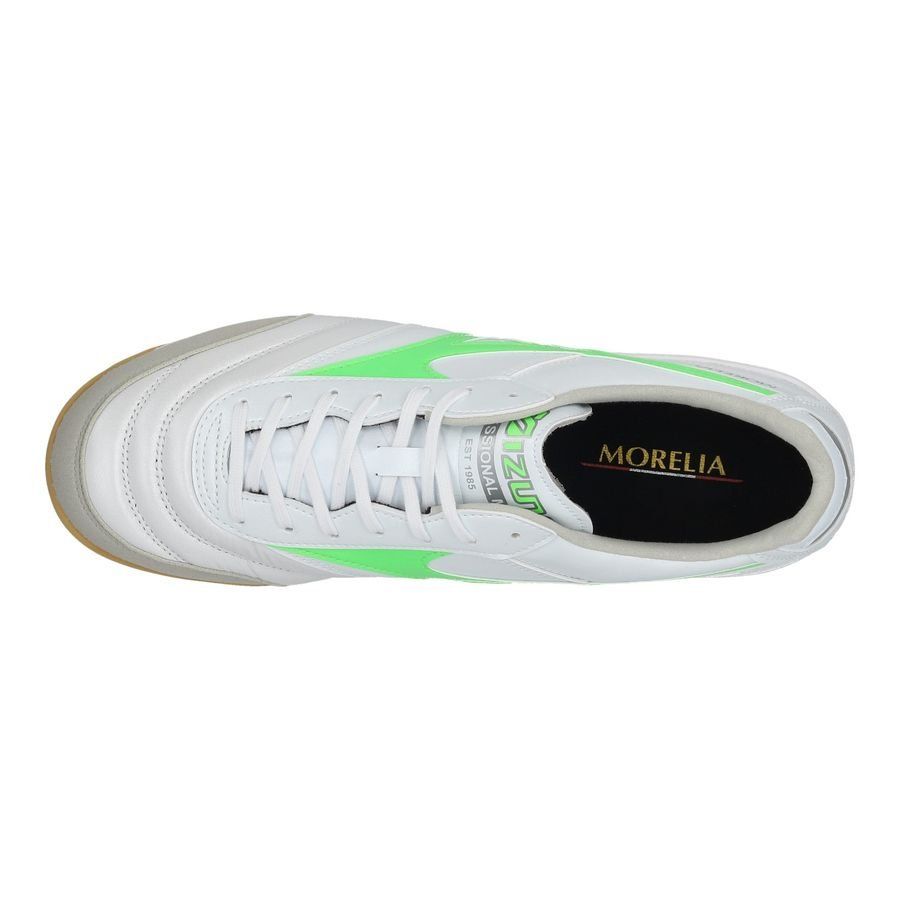 Mizuno Morelia Sala Elite IN Frontier - Blanc/Vert Néon/Argent