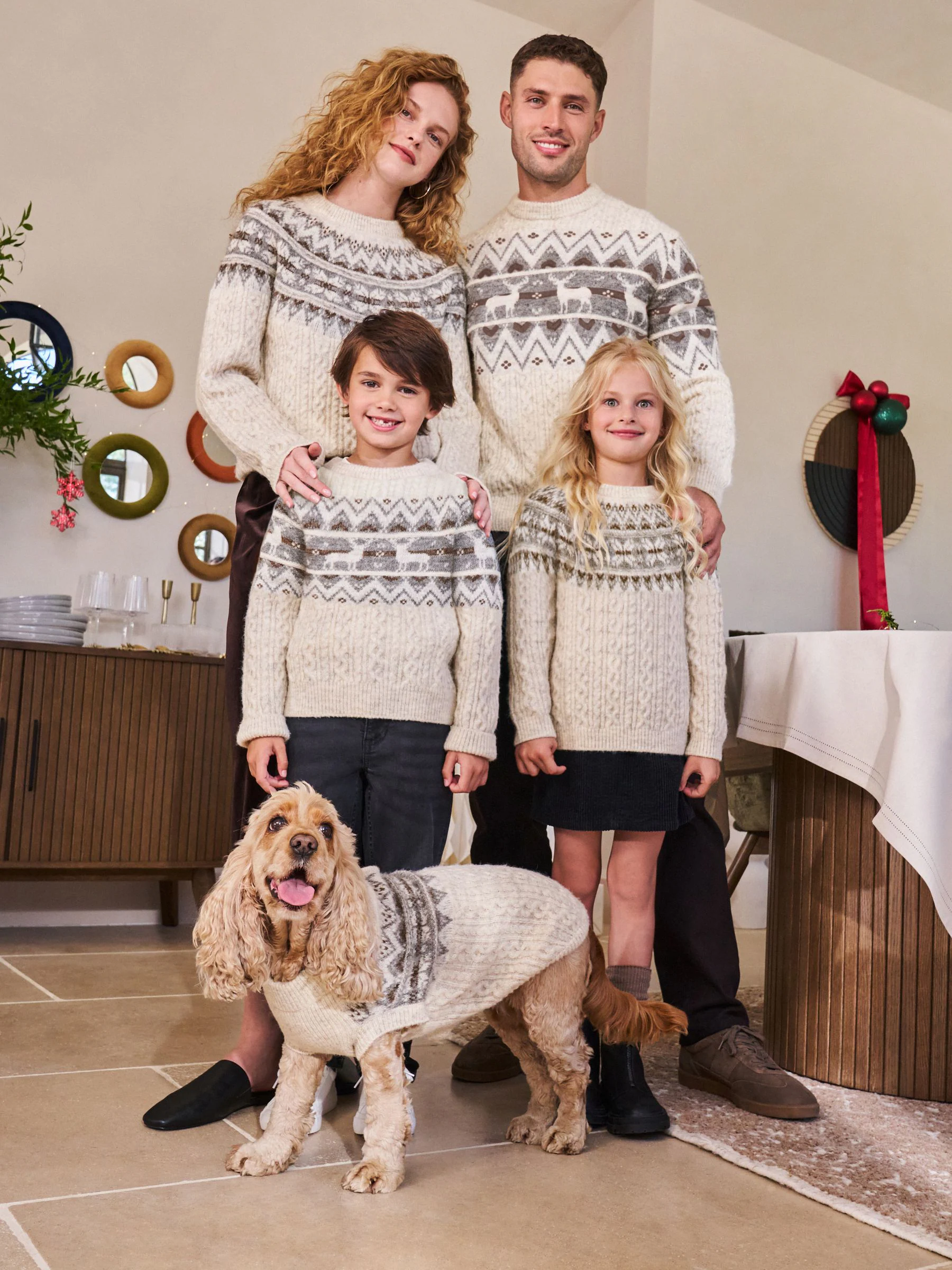 Ecru fairisle-motief  - Matching Family Christmas Jumper (3mths-16yrs)