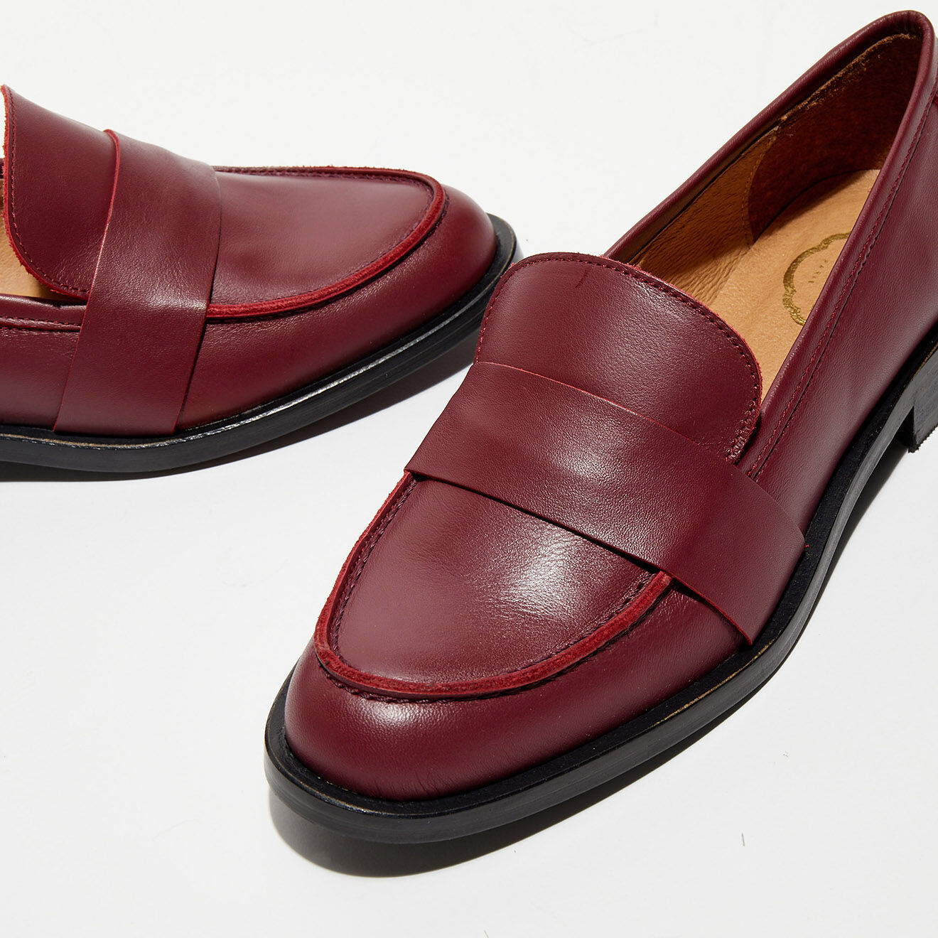 Apologie Mocassins en Cuir Ally bordeaux