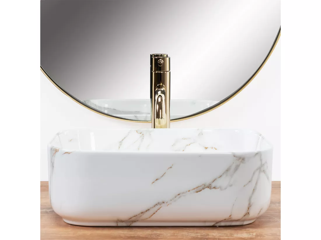 Vasque À Poser Rea Demi Mini Shiny Aiax White