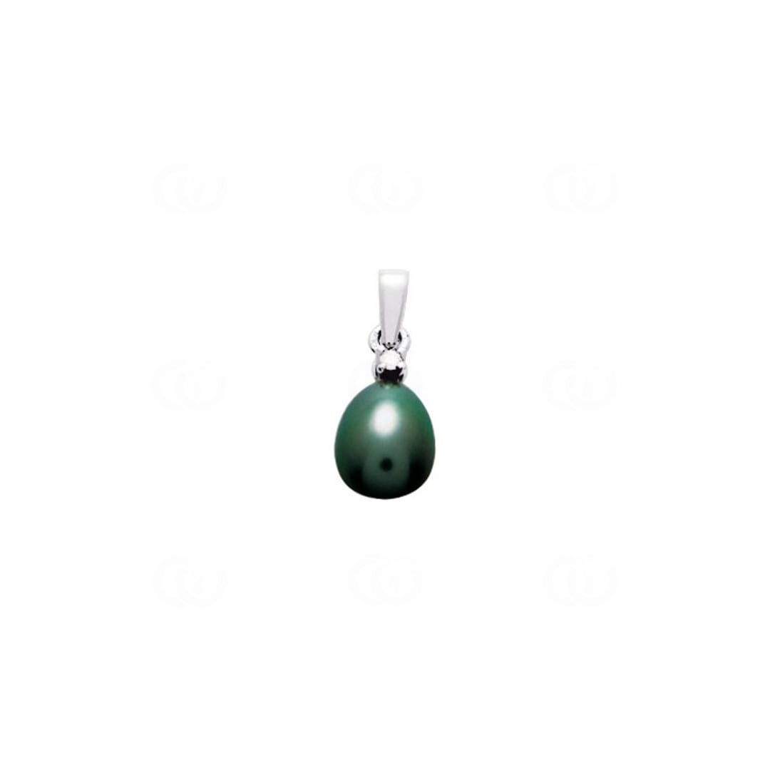 Anhänger 750/18 K Weissgold mit Tahiti-Kulturperle Tropfen und Diamant 0.02ct.