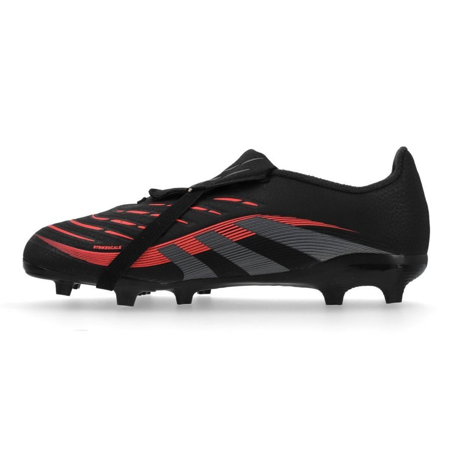 adidas Predator League Fold-over Tongue FG Stealth Victory - Noir/Gris/Lucid Red Enfant