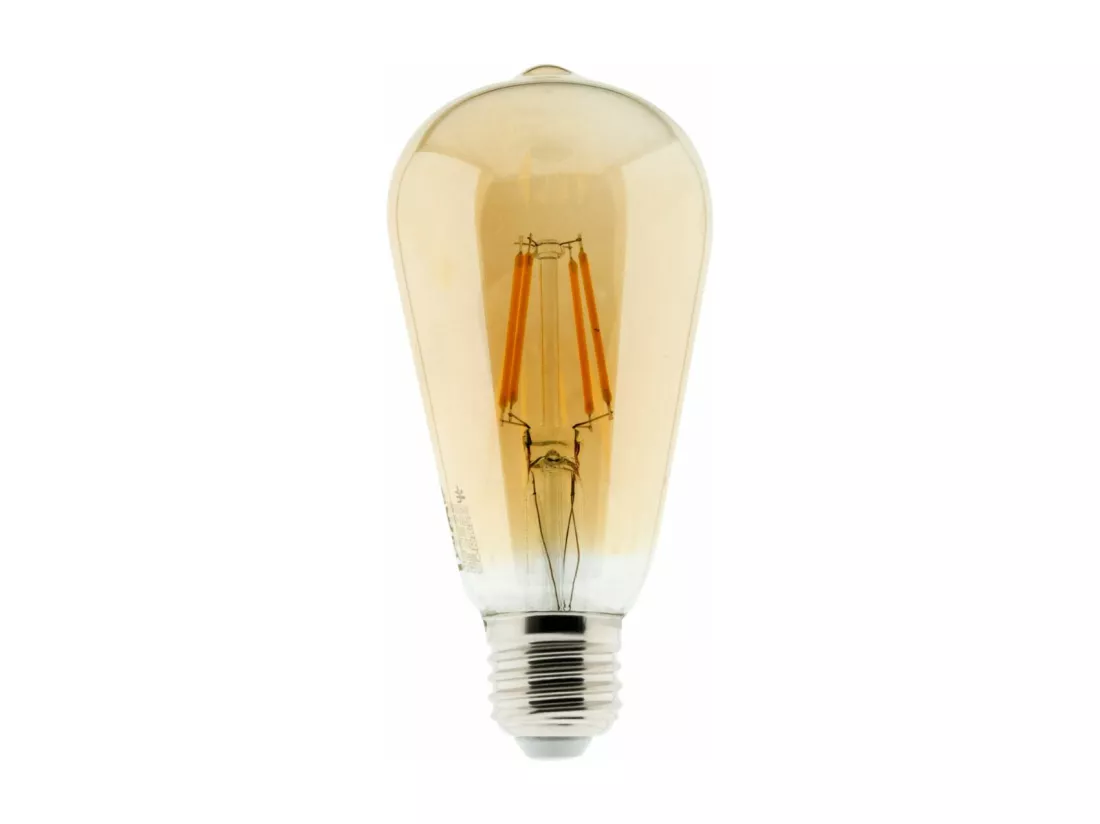 Ampoule déco filament LED ambrée 4W E27 400lm 2500K - Edison - Elexity