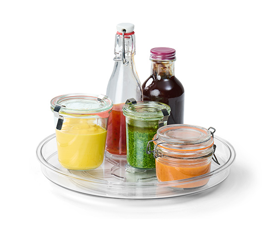 Drehplatte, transparent