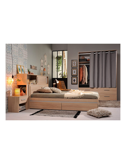 Set of 2 Drawer Ekko Bed in Oak