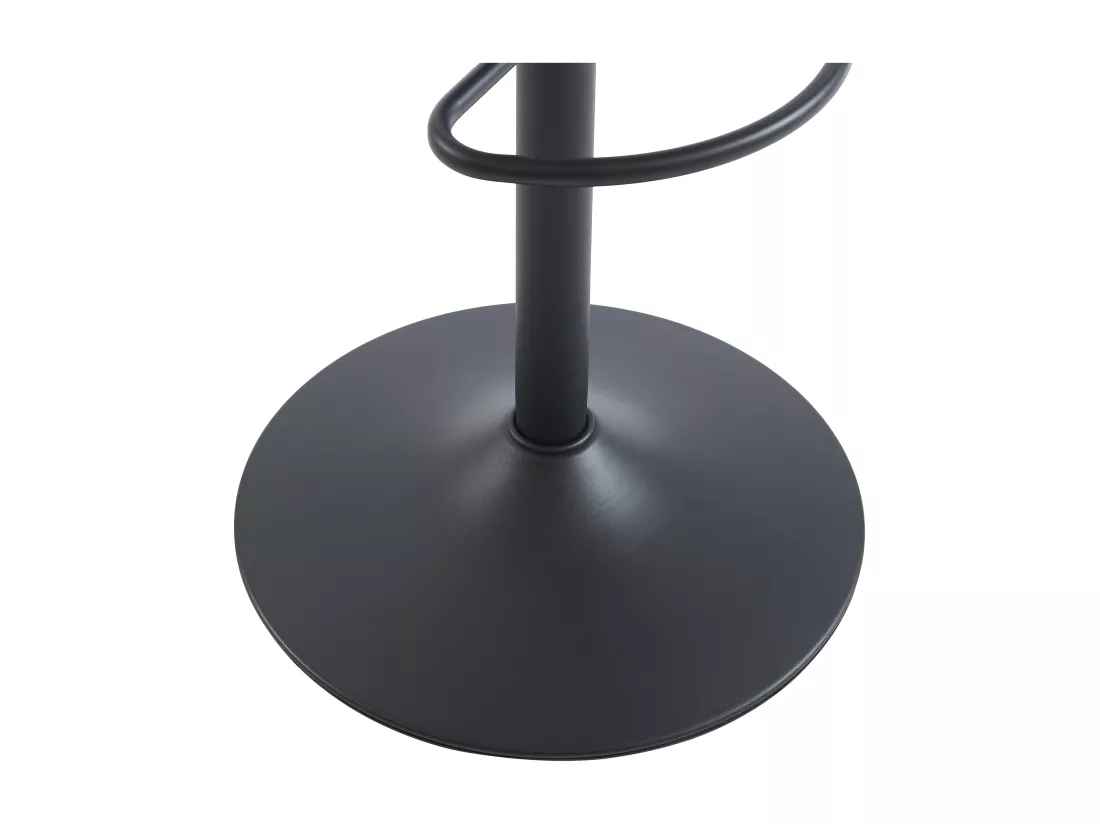 Lot de 2 tabourets de bar en tissu et métal noir - Hauteur réglable - Beige - ZINEA