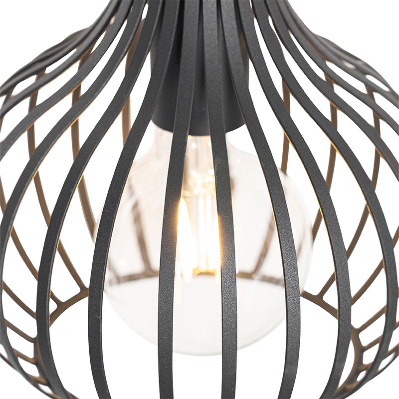 Smart hanglamp zwart 4-lichts incl. 4 Wifi G95 - Saffira