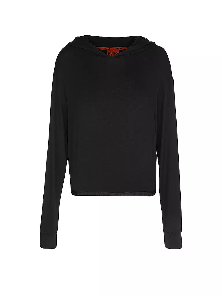 HUGO Loungewear Kapuzensweater -  Hoodie Cropped Fit schwarz