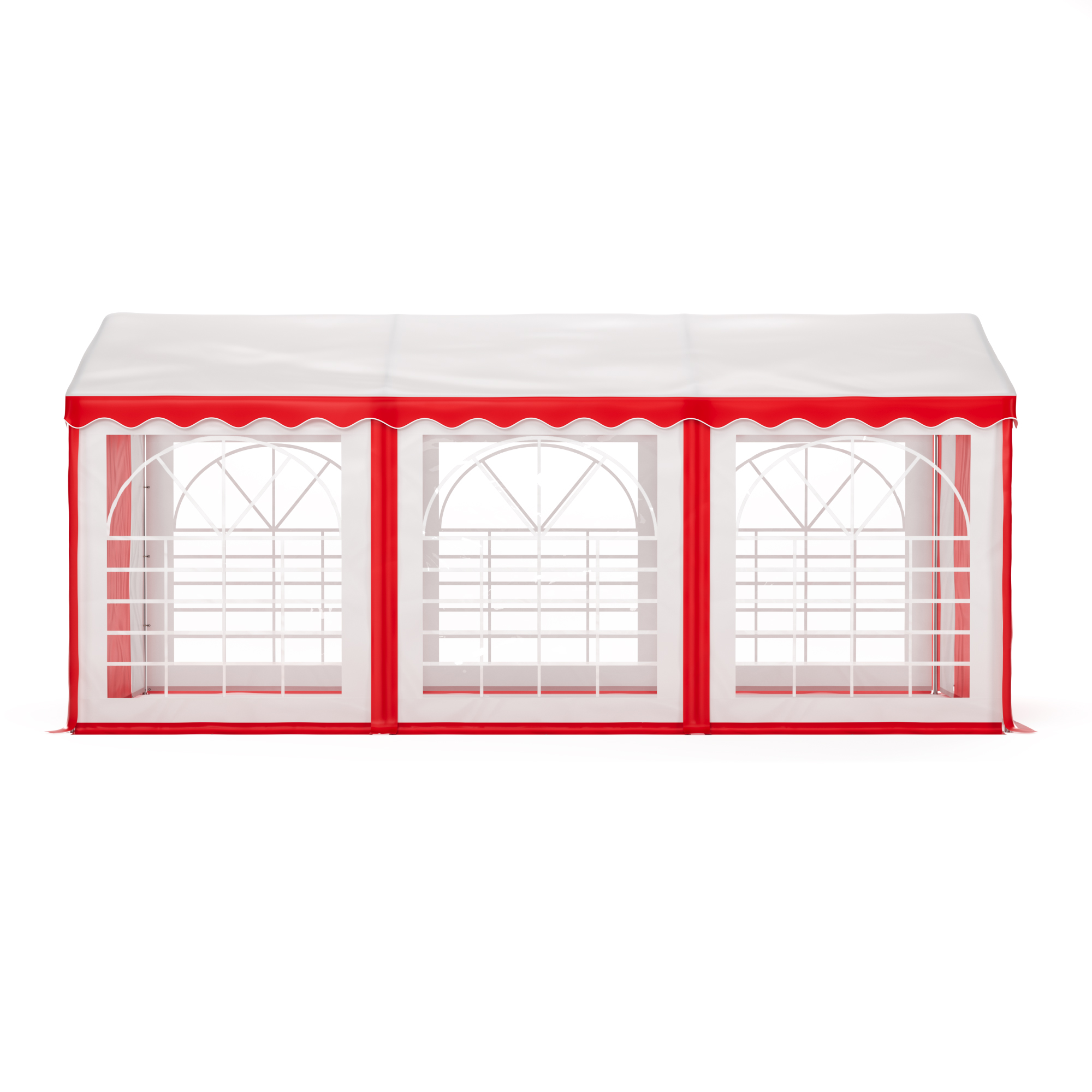 Profi PVC Partyzelt 3 x 6 m rot/weiss