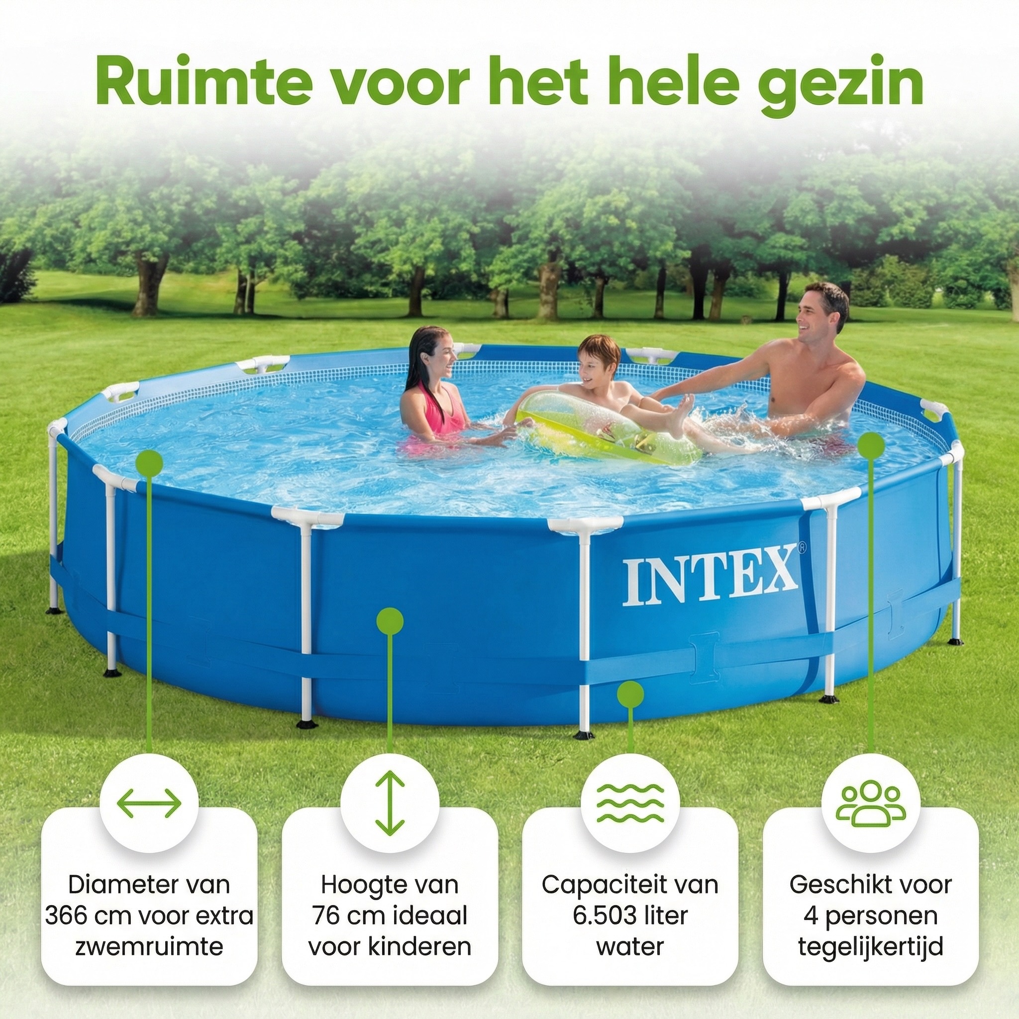 Intex metal frame 366x76cm zwembad