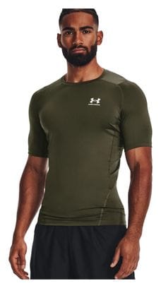 Maillot manches courtes de compression Under Armour HeatGear Kaki Homme