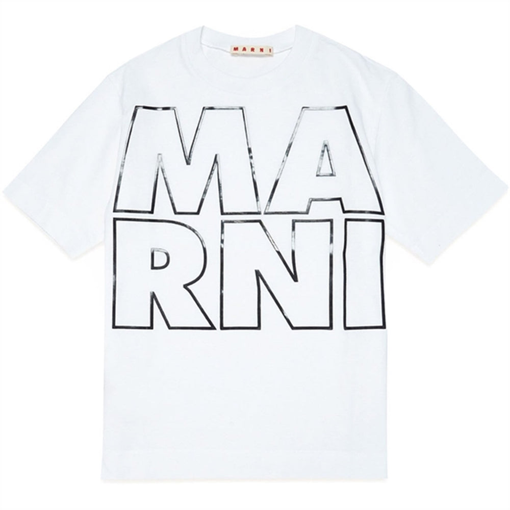 White Logo T-shirt - Marni → Luksusbaby.dk