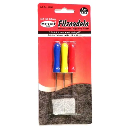 Meyco 3 Filznadeln mit HolzgriffS, M und L