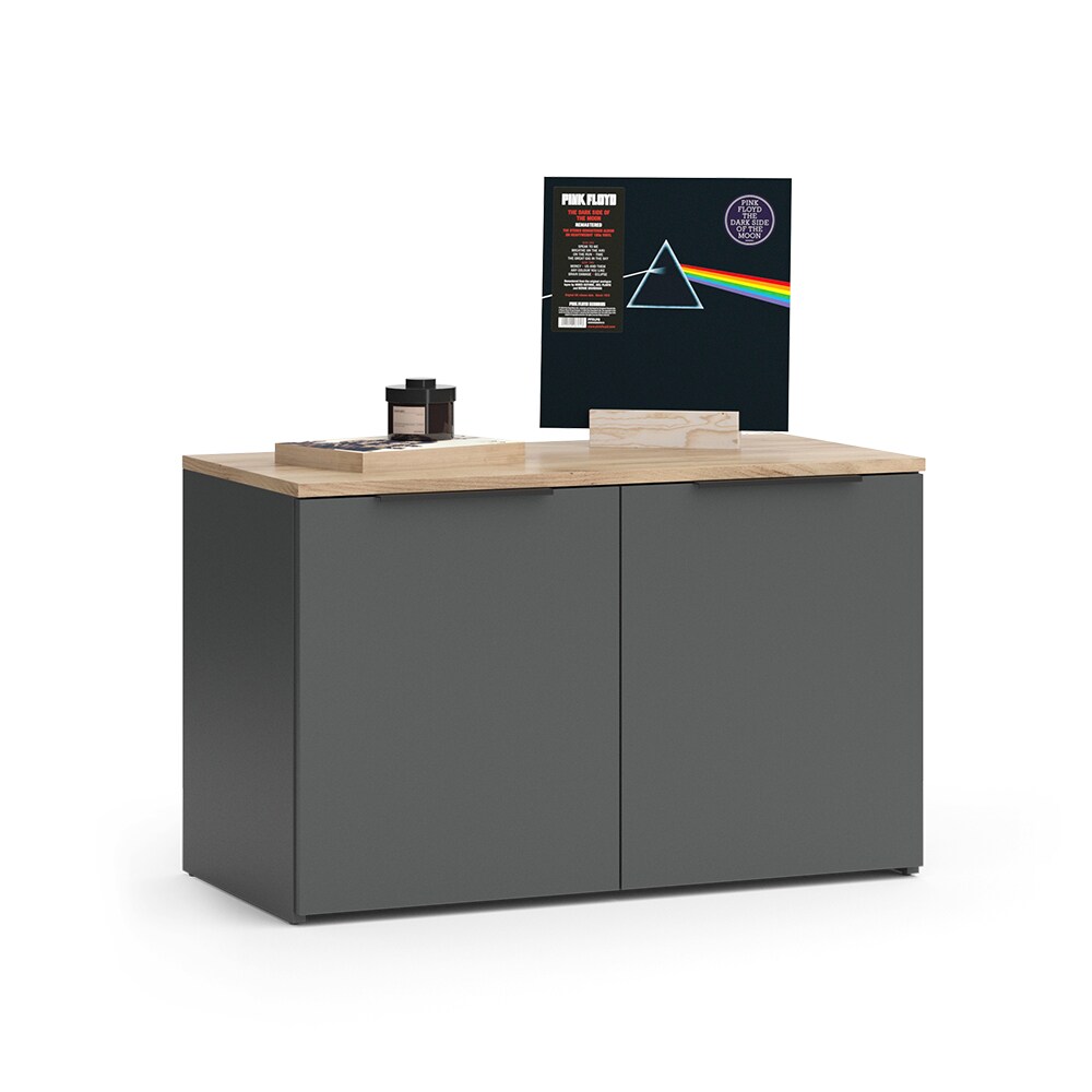 Vicco Kommode Wido Anthrazit Eiche 80 x 50 cm mit 2 Türen
