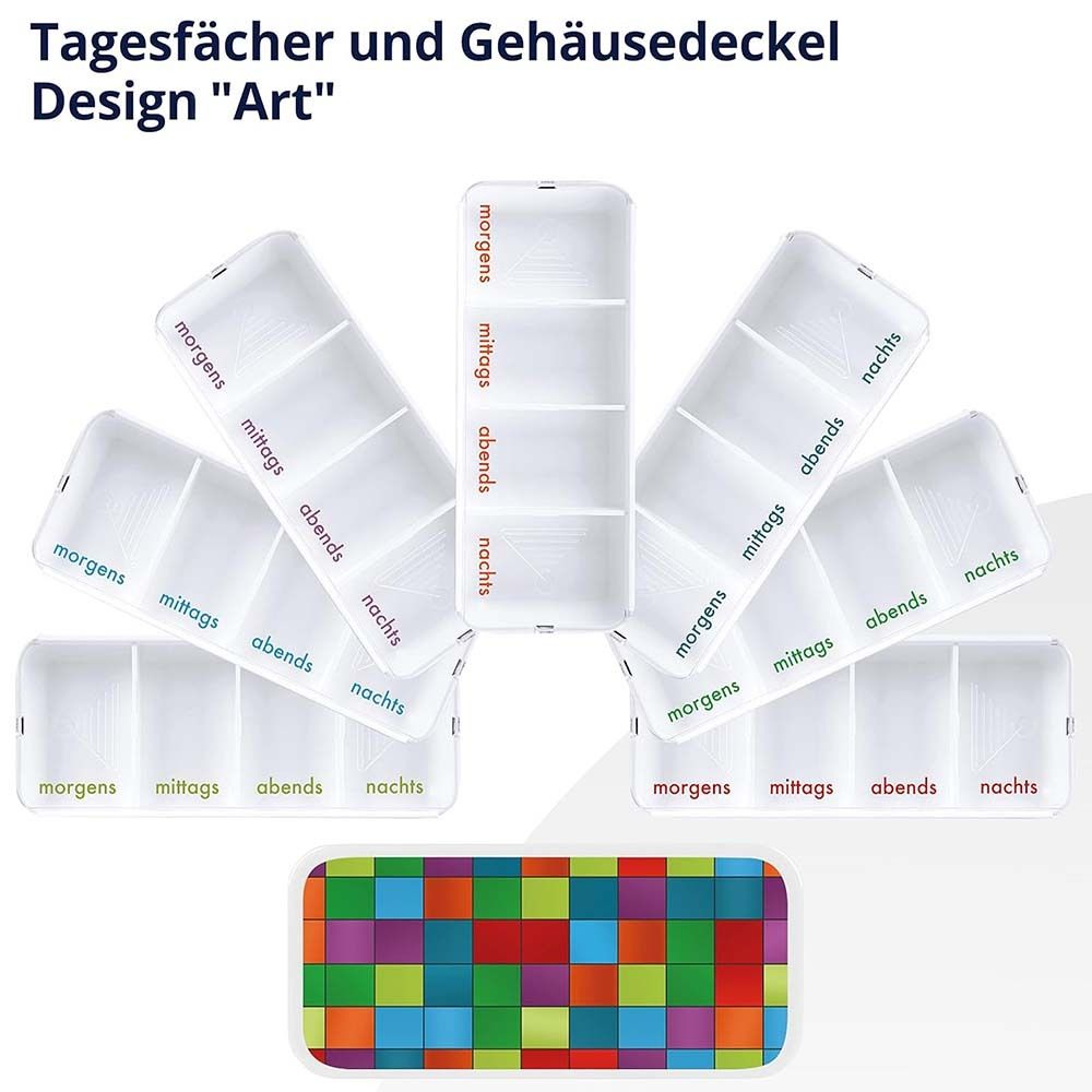 Kerpers® Pillendose 7 Tage mit je 4 Fächer „Basic“ bunt