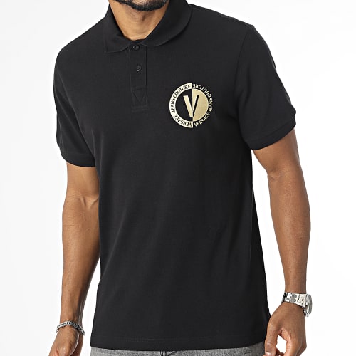 Polo Manches Courtes Vemblem 74GAGT10 Noir Doré