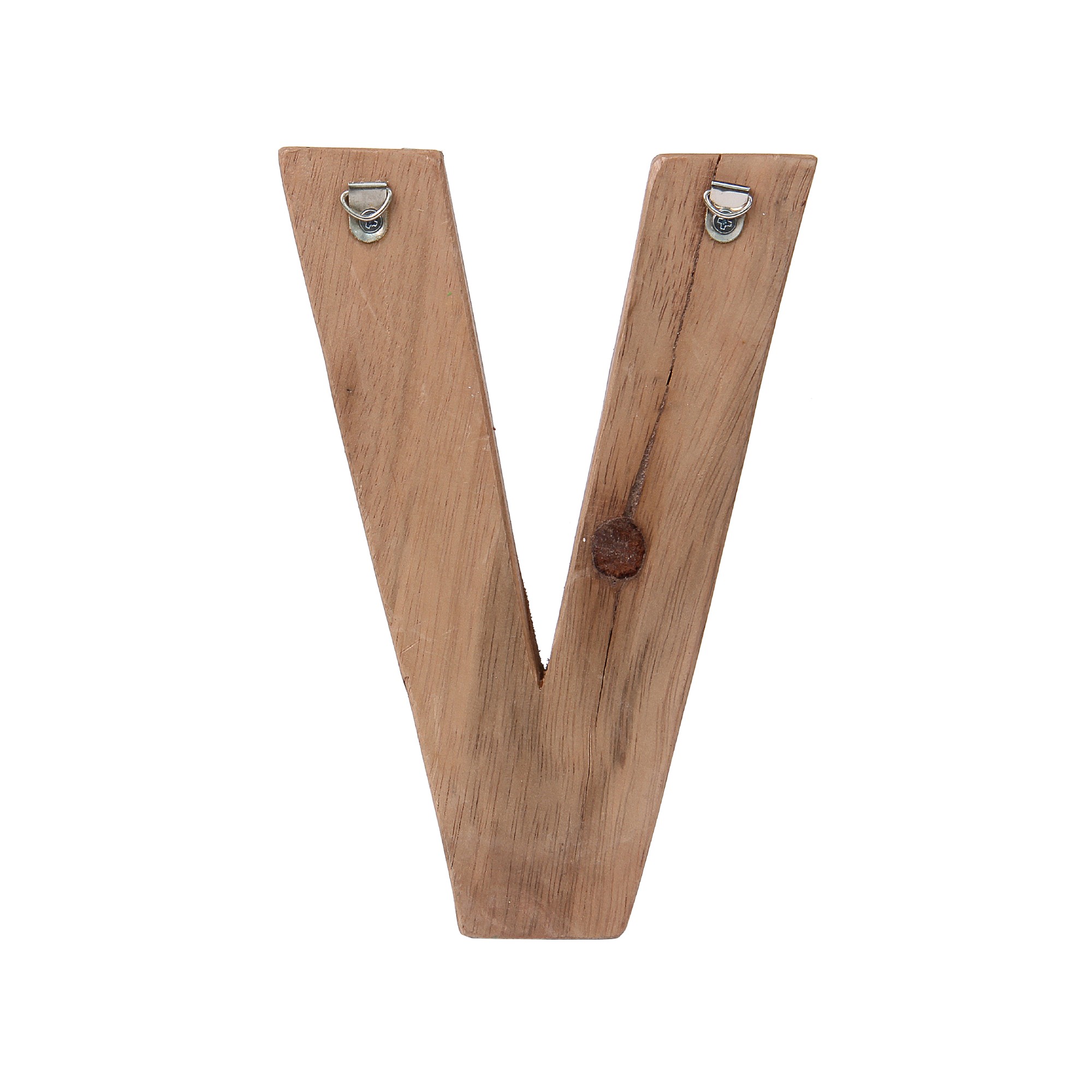 Holzbuchstabe 'V', mehrfarbig, T 2,5 cm, B 13 cm, H 19 cm von fischer's lagerhaus