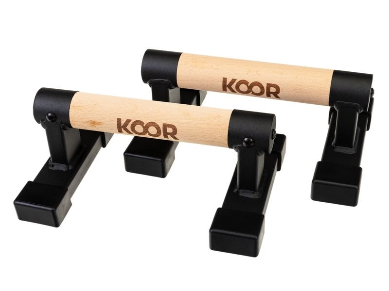 KOOR Push Up Bar 24 cm Liegestützstangen aus Holz