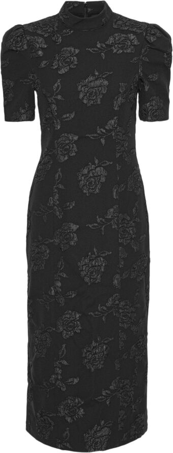 ROTATE Birger Christensen Jacquard Midi Dress Black