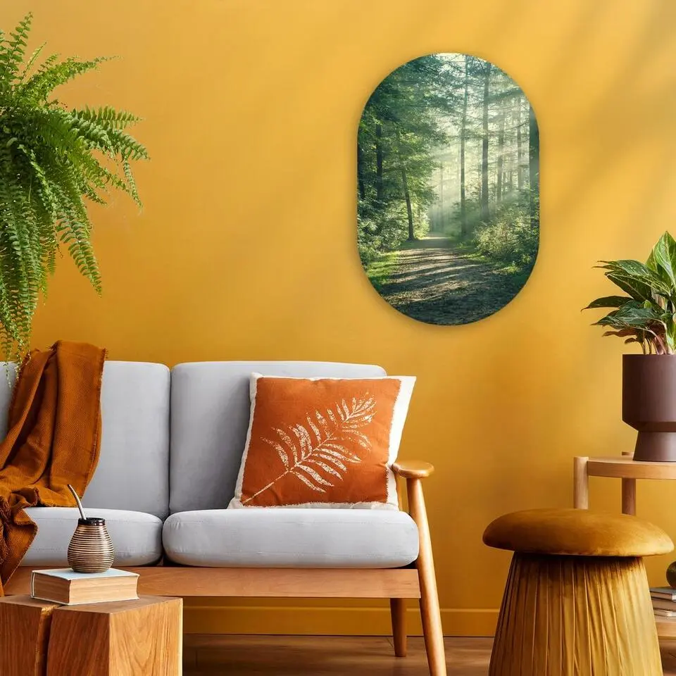 MuchoWow Wand decoratie 40x60cm Bos Pad Zon Bomen Groen