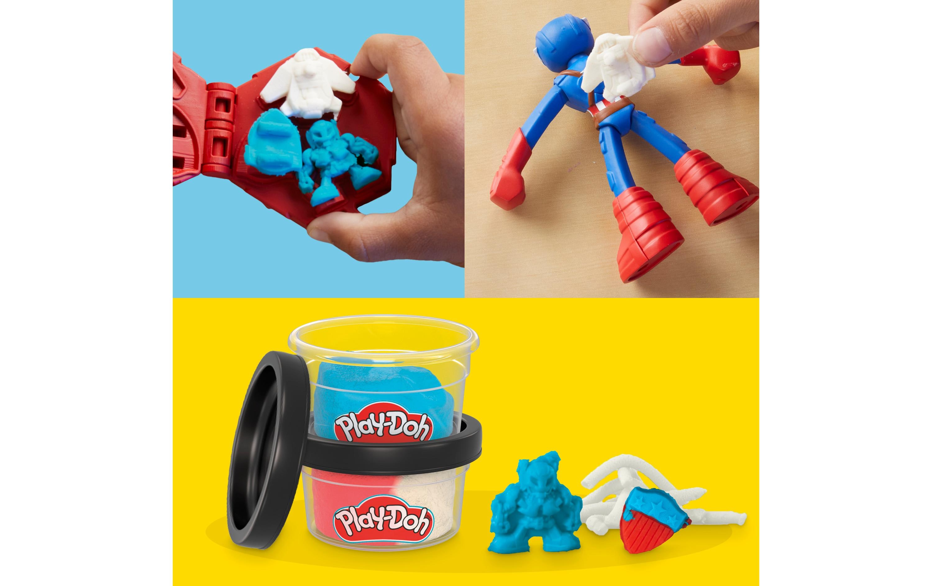 Knetspielzeug Marvel Captain America: Stempel-SchildSpielset mit Actionfigur und Knete