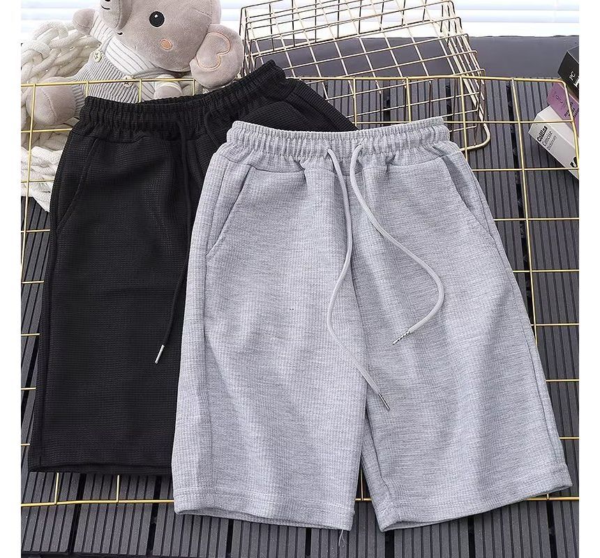 Acrius - Effen shorts met trekkoordtaille