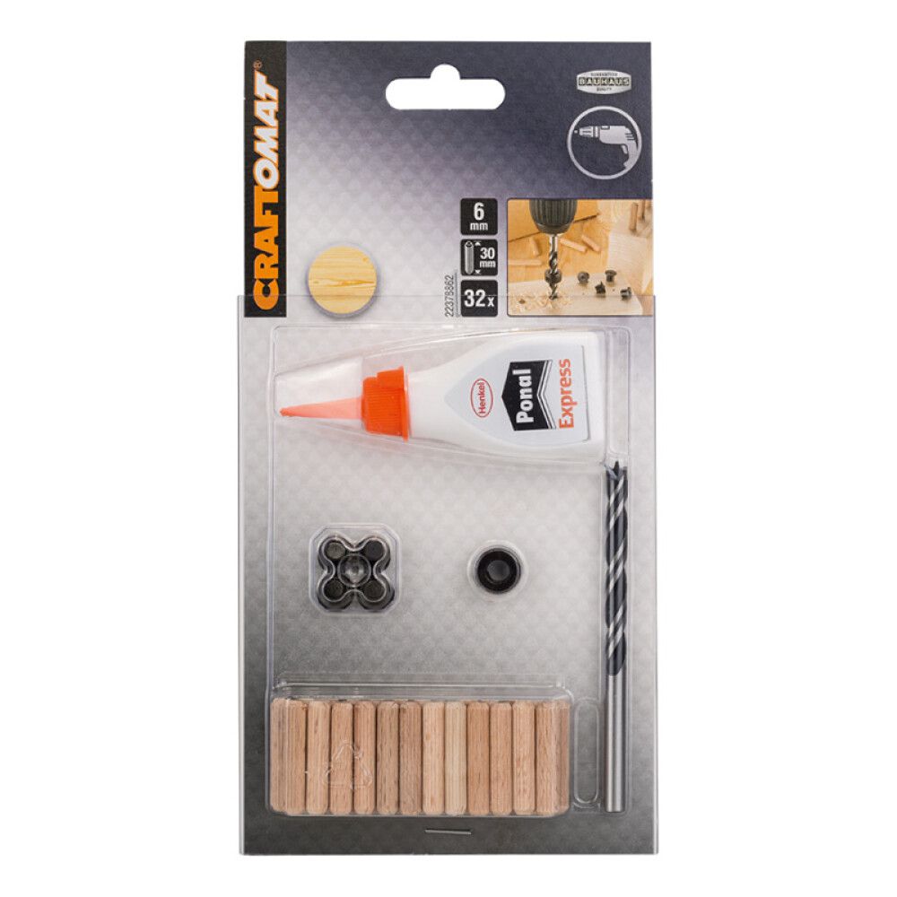 TREPLUGGSETT CRAFTOMAT 6X30MM 32STK/PK