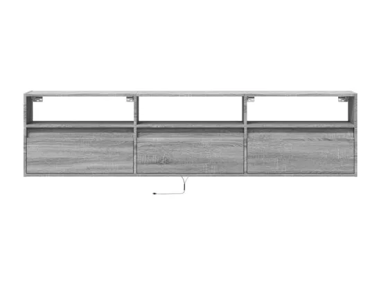 Meuble TV mural avec LED sonoma gris 180x31x45 cm