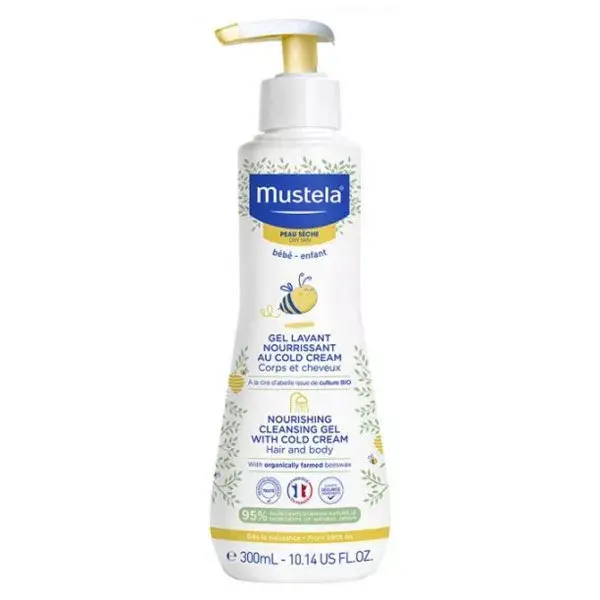 Gel de Banho e Higiene Íntima Nutritivo Mustela com Creme Hidratante 300ml
