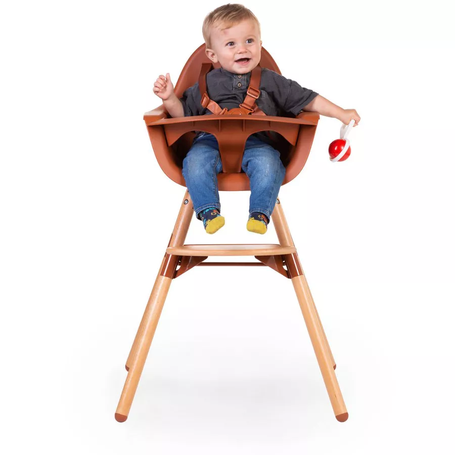 CHILDHOME Hochstuhl Evolu 2 natur  rost 2 in 1 + Ring