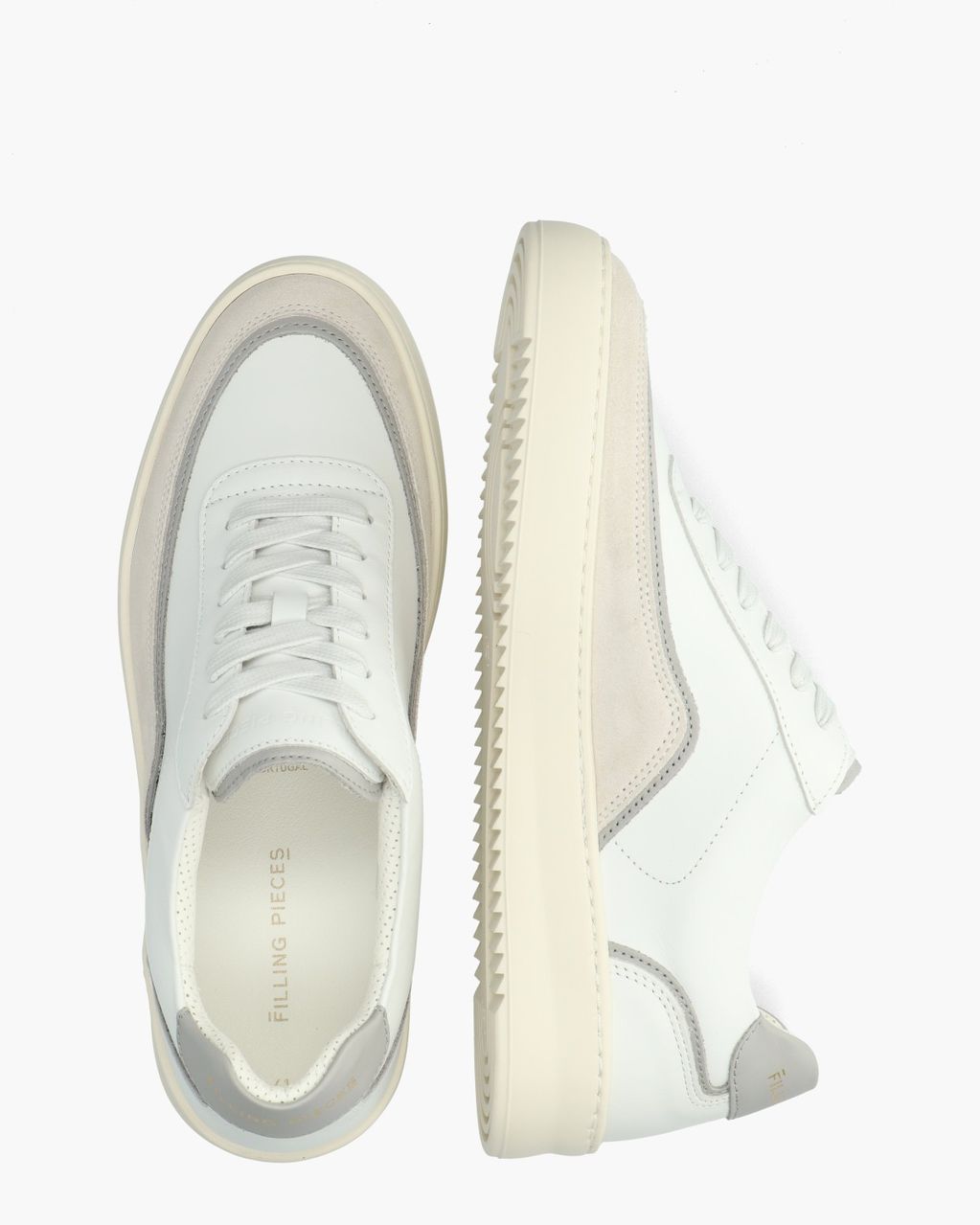 Filling Pieces Mondo Stack Nappa Wit/Grijs Herensneakers