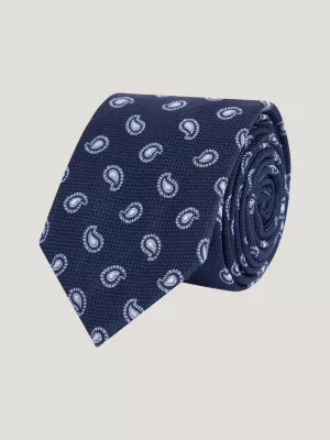 Gravata Paisley em tecido Oxford de seda pura