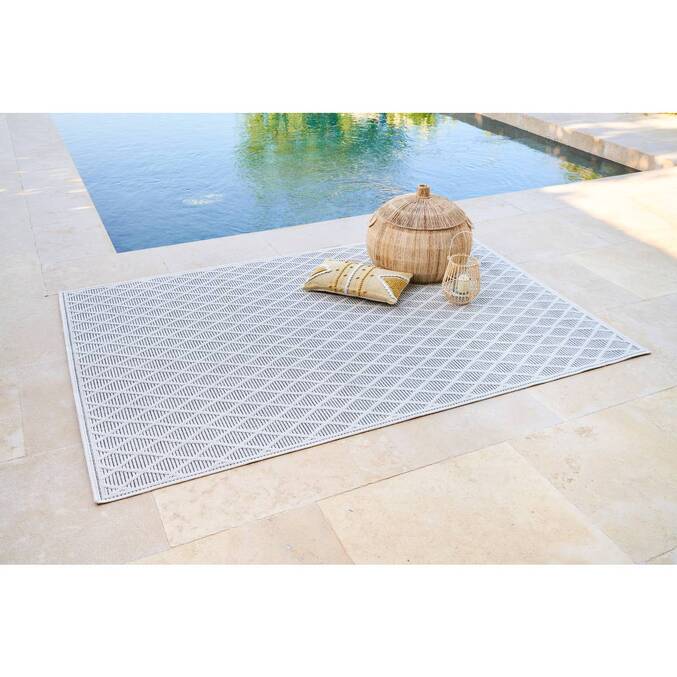 Tapis d'extérieur et d'intérieur GRAY Motifs losange Gris