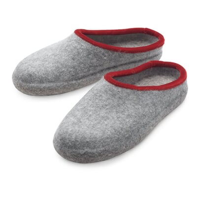 Filzpantoffel Damen, Hellgraumelange