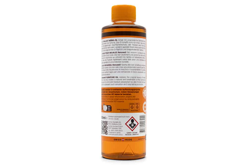 Renuwell MÖBEL ÖL 500ml Pflegemittel für Tische Schränke Stühle Holzpflege