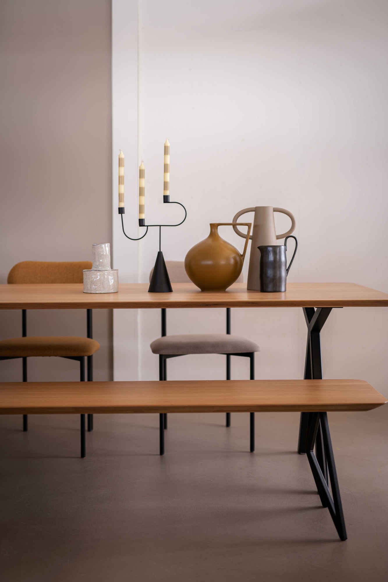 Studio HENK tafel Slim X-type Rechthoekig, zwart frame - Smart Collectie 180 x 90 cm | Eikenhout | Verjongde rand | Frame Zwart