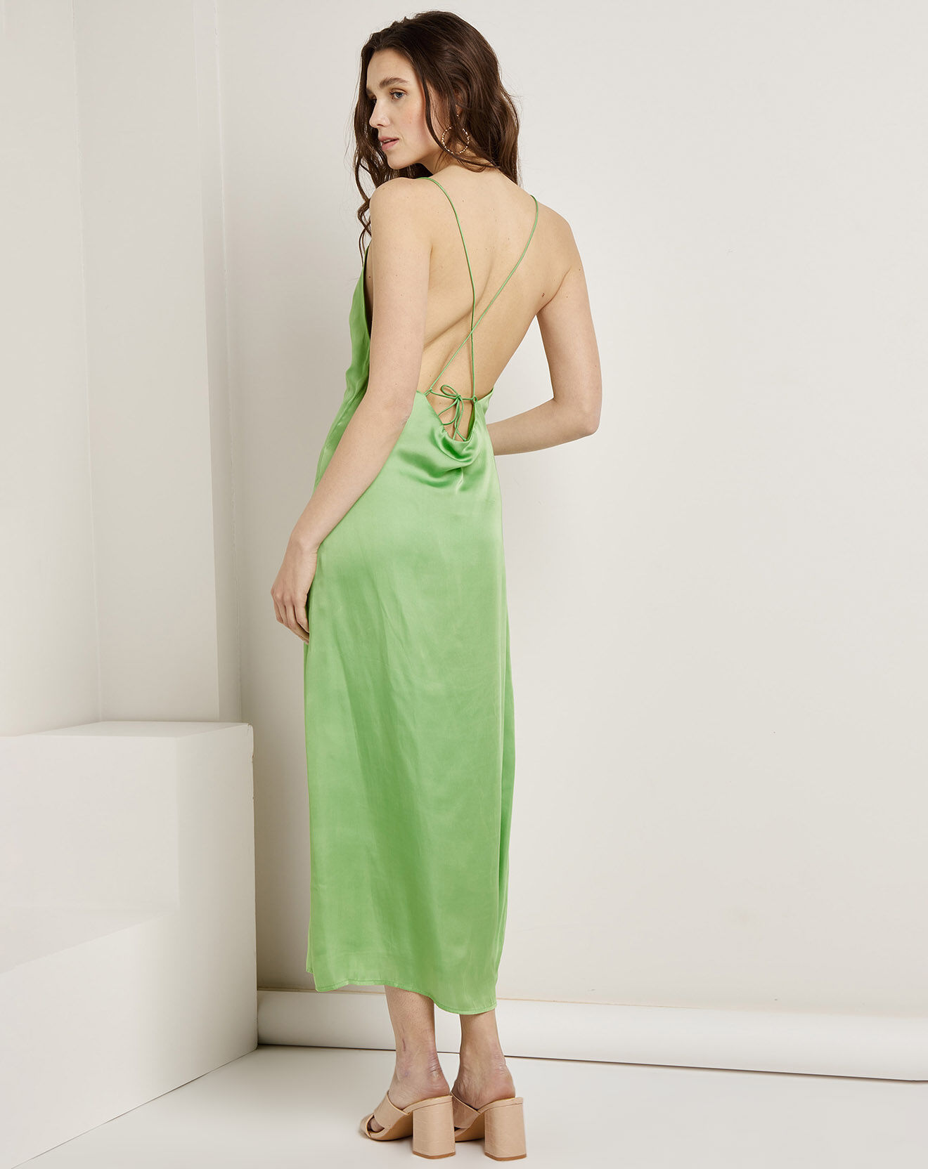 See u Soon Robe satinée Jade vert fluo