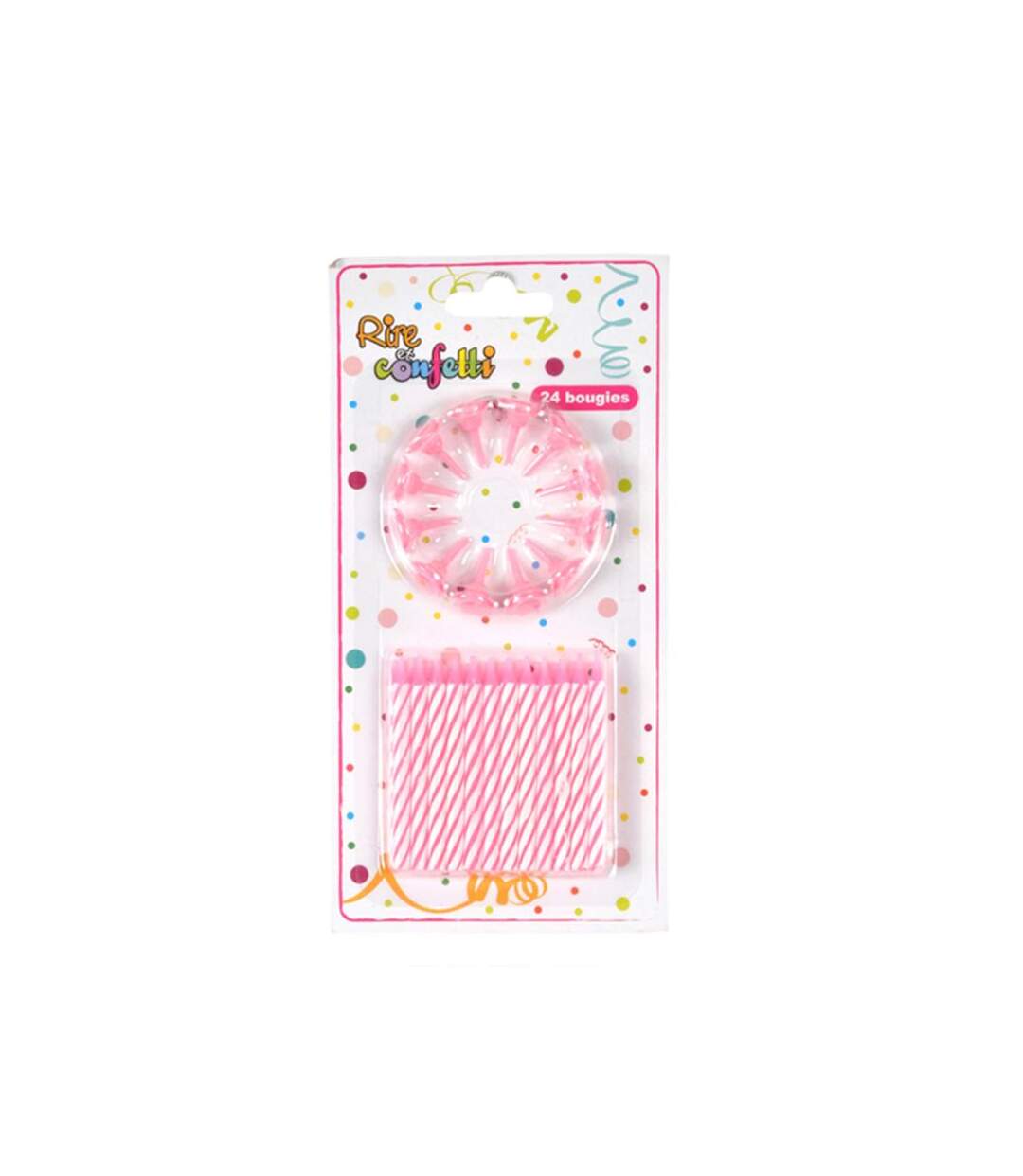 Paris Prix - Lot De 24 Bougies D'anniversaire support 5cm Rose