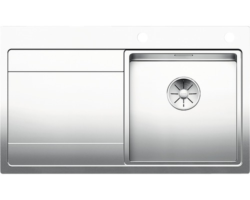 Blanco DIVON II 45 S-IF spoelbak, 860 x 510 mm, roestvrij staal, satijnglans, 521658, 1 bak met afdruipgedeelte, bak rechts, vlak ingebouwd