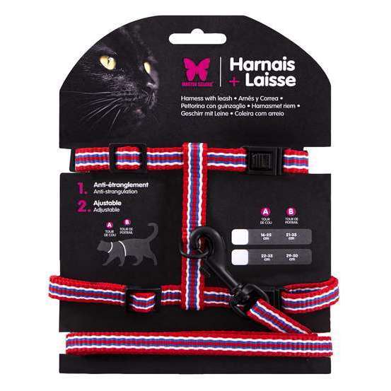 Set collection Trio Harnais + Laisse Rouge pour chat