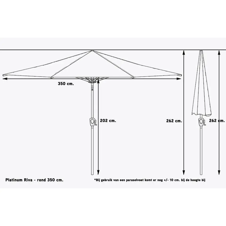 Platinum Parasol Riva Ø350 cm Taupe