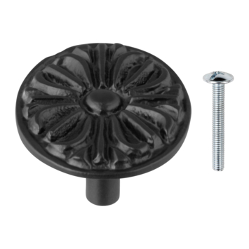 Knop Elian zwart 38mm