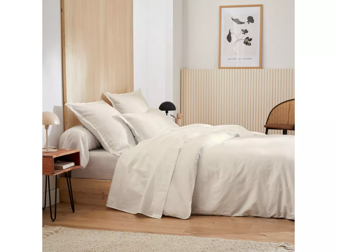 Taie de traversin 200x43 cm satin de coton GRAND HÔTEL marron sable
