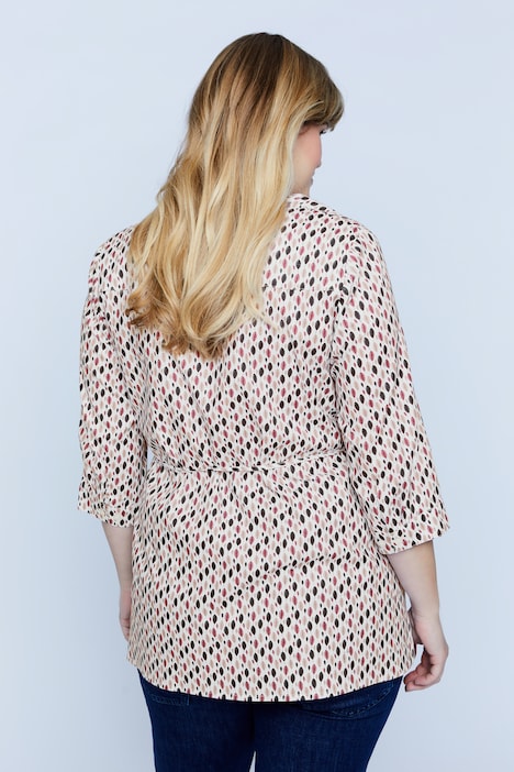 Bellieva-Bluse, Umstandsmode, Knopfleiste, 3/4-Ärmel, Biobaumwolle, GOTS