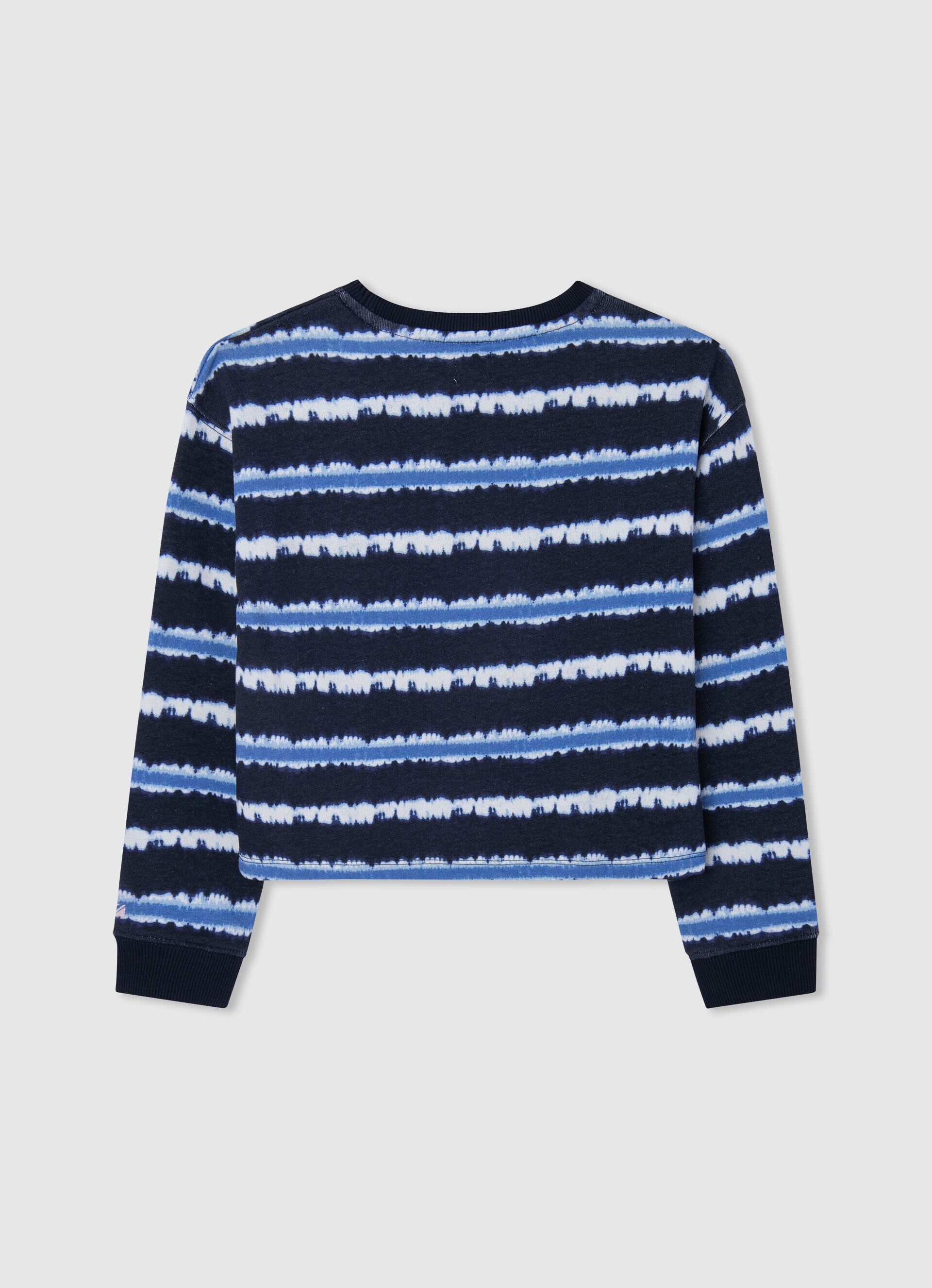 MOLETOM DE ALGODÃO COM LISTRADOS EM DEGRADÊ - azul dulwich