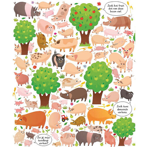 Uitgeverij usborne zoekboek & puzzel 100st - op de boerderij