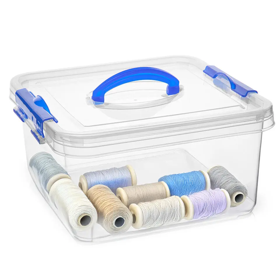 Plasticforte Opbergbox met deksel - blauw - 5L - kunststof